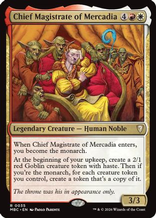 Chief Magistrate of Mercadia (035) [Mystery Booster Commander Edition]