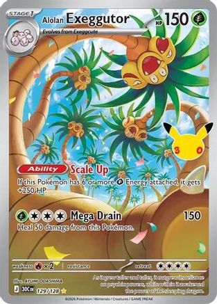 Alolan Exeggutor (129/128) [ME 30th Celebration] Holofoil - Illustration Rare