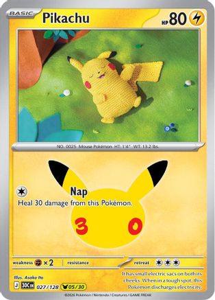 Pikachu (027/128) [ME 30th Celebration] Holofoil - Pikachu Rare