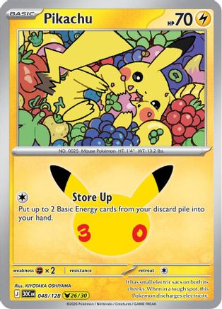 Pikachu (048/128) [ME 30th Celebration] Holofoil - Pikachu Rare