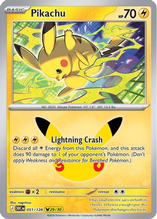 Pikachu (051/128) [ME 30th Celebration] Holofoil - Pikachu Rare