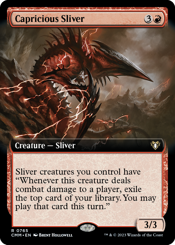 Capricious Sliver (Extended Art) (CMM-765) [Commander Masters] Foil