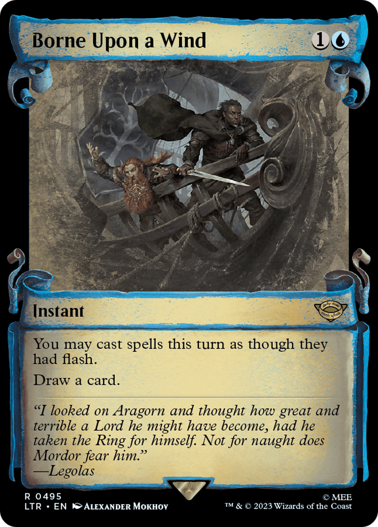 Borne Upon a Wind (Showcase Scrolls) (LTR-495) [The Lord of the Rings: Tales of Middle-earth] Foil