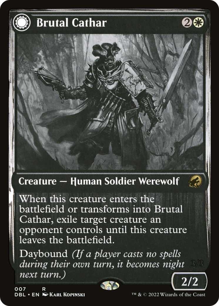 Brutal Cathar (DBL-007) [Innistrad: Double Feature] Foil