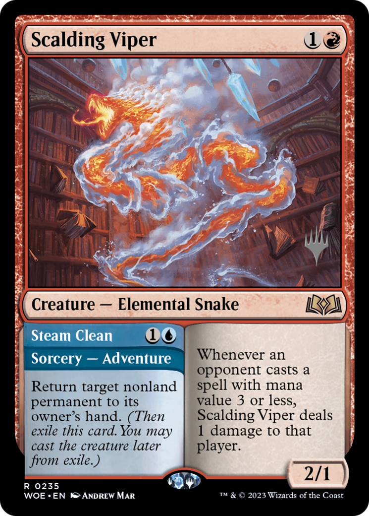 Scalding Viper (PPWOE-235) [Promo Pack: Wilds of Eldraine Promos] Foil