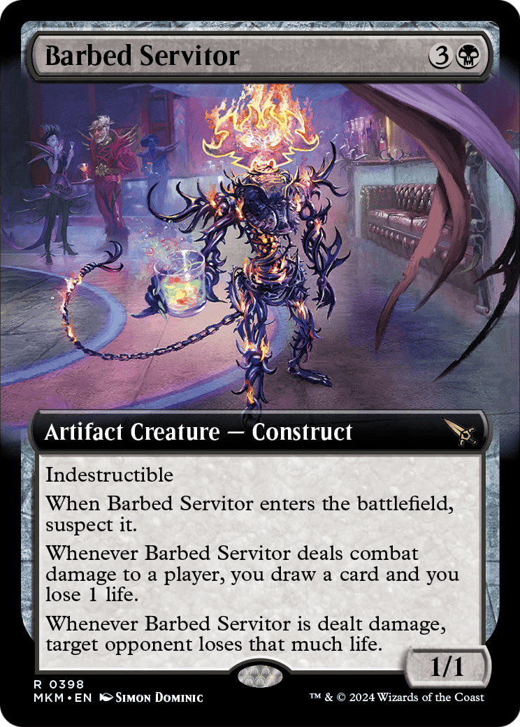 Barbed Servitor (Extended Art) (MKM-398) [Murders at Karlov Manor] Foil