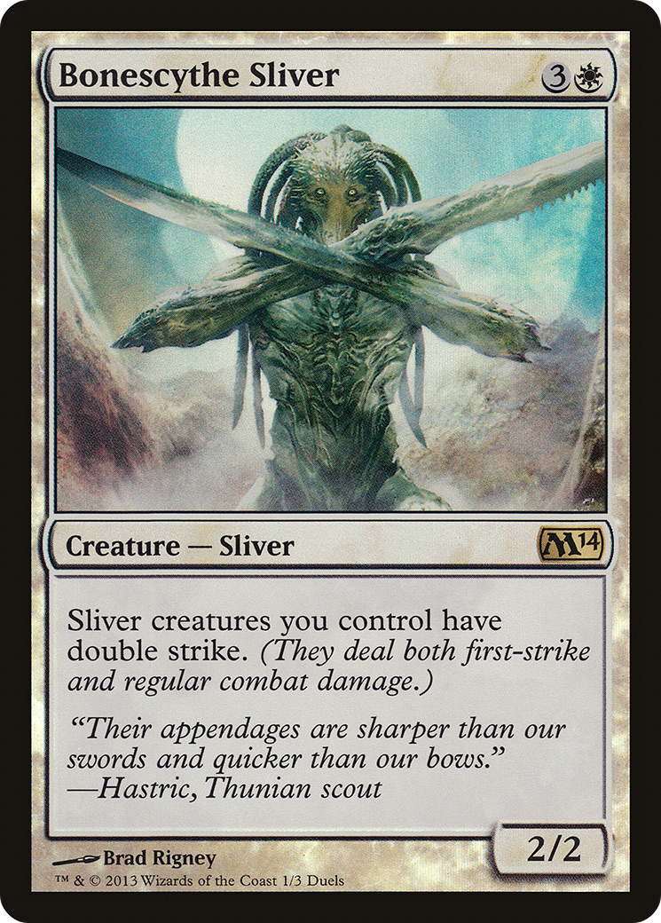 Bonescythe Sliver (MEDIA-001) [Duels of the Planeswalkers 2014 Promos] Foil