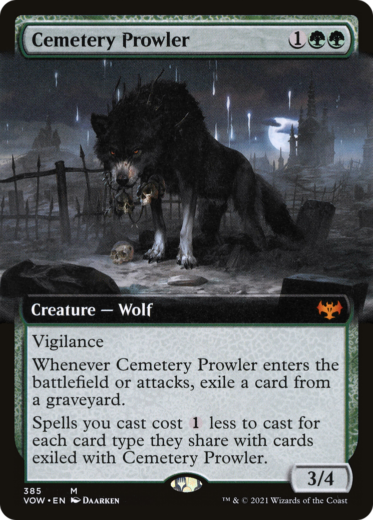 Cemetery Prowler (Extended Art) (VOW-385) [Innistrad: Crimson Vow] Foil