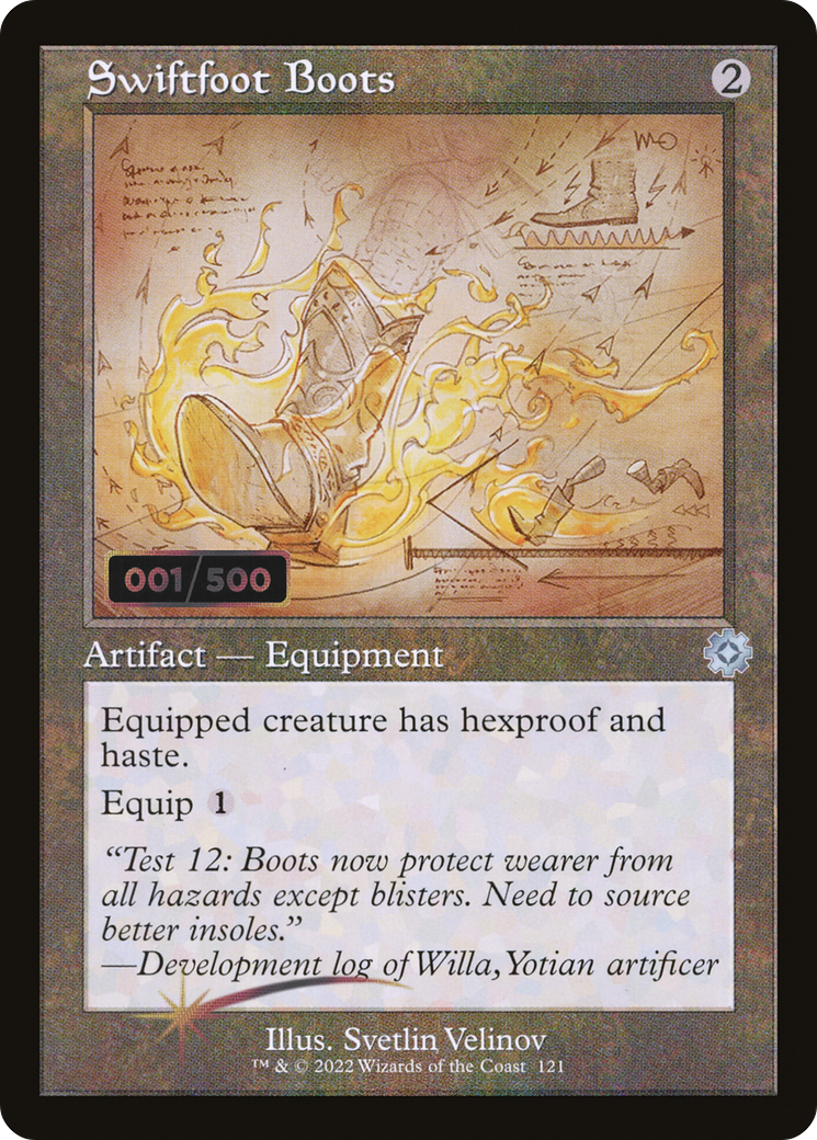 Swiftfoot Boots (Schematic) (Serial Numbered) (BRR-121) [The Brothers' War Retro Artifacts] Foil
