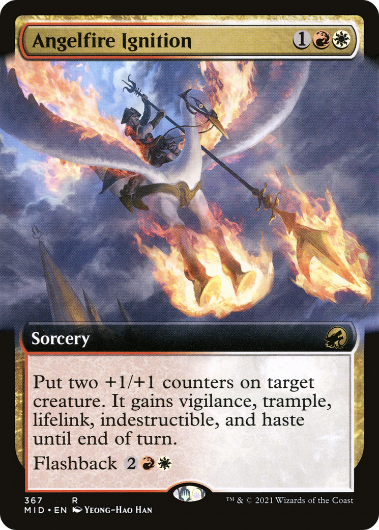 Angelfire Ignition (Extended Art) (MID-367) [Innistrad: Midnight Hunt] Foil