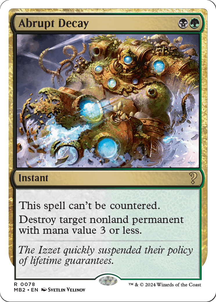 Abrupt Decay (White Border) (MB2-078) [Mystery Booster 2]