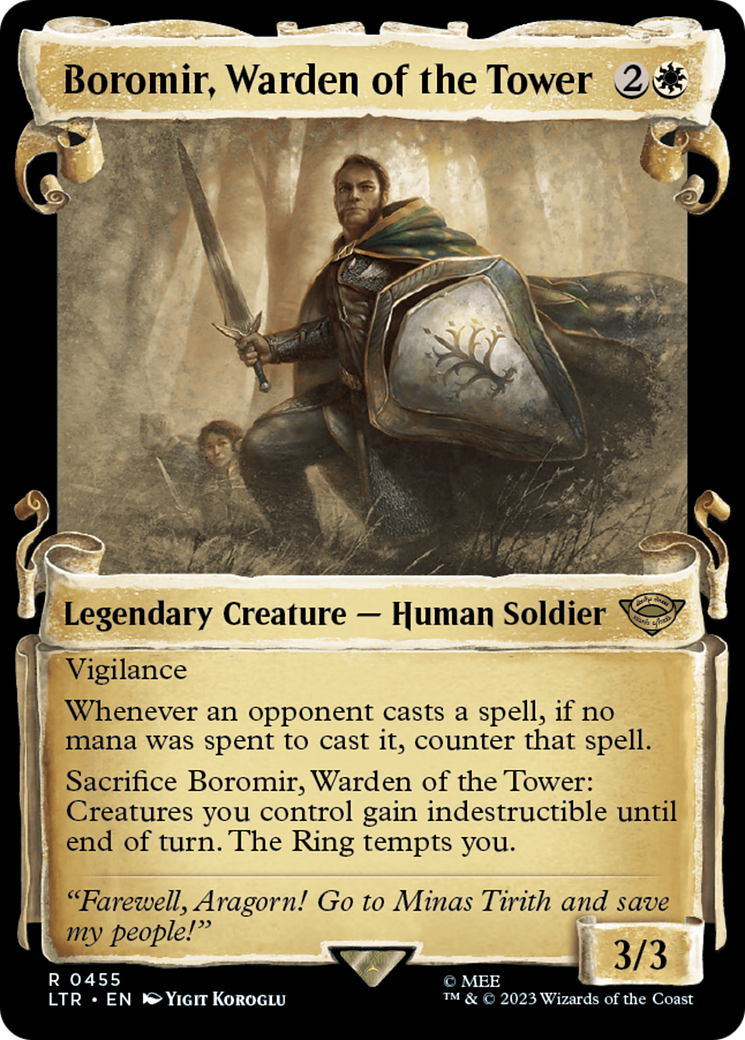 Boromir, Warden of the Tower (Showcase Scrolls) (LTR-455) [The Lord of the Rings: Tales of Middle-earth]