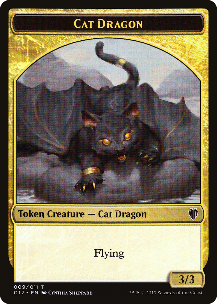 Cat Dragon // Dragon (007) Double-Sided Token (C17-9 // 7) [Commander 2017 Tokens]