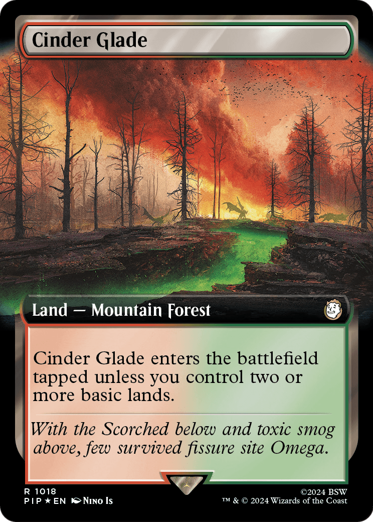 Cinder Glade (Extended Art) (Surge Foil) (PIP-1018) [Fallout] Foil
