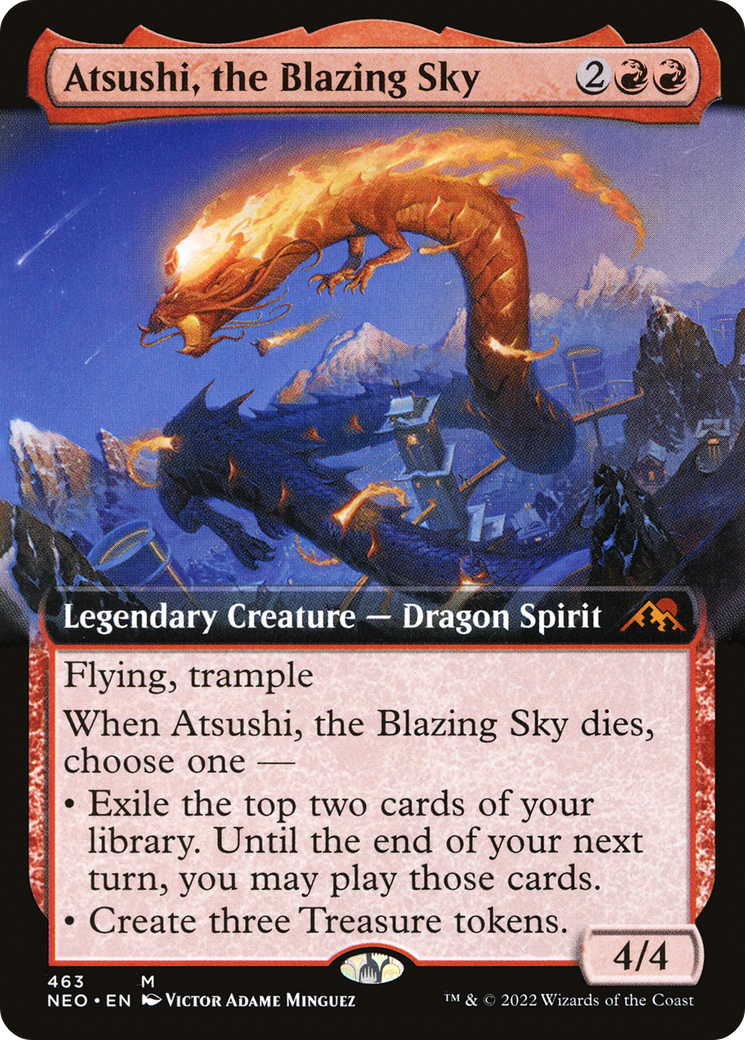 Atsushi, the Blazing Sky (Extended Art) (NEO-463) [Kamigawa: Neon Dynasty]