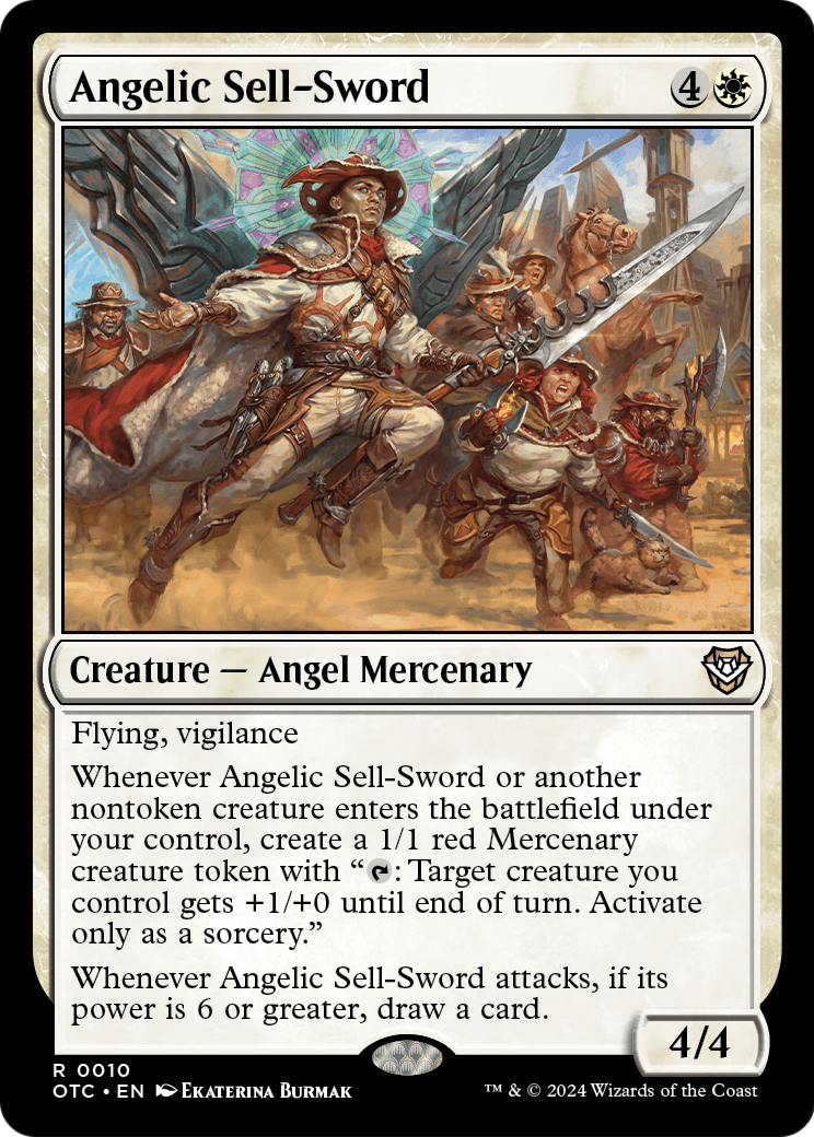 Angelic Sell-Sword (OTC-010) [Outlaws of Thunder Junction Commander]