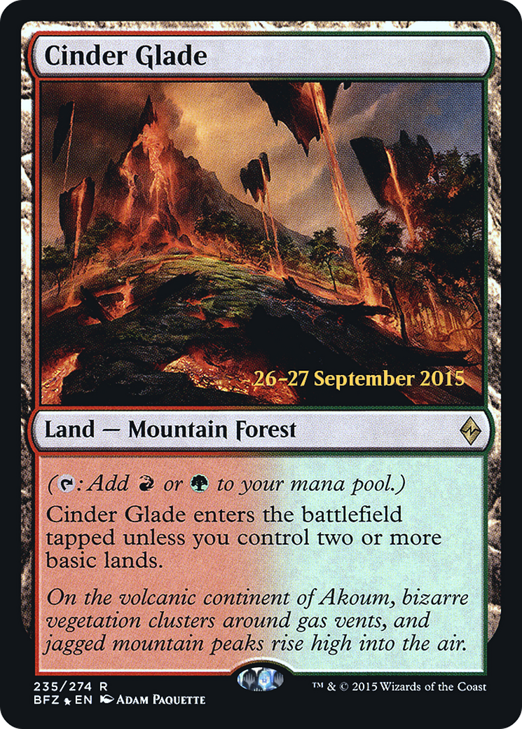 Cinder Glade (PRE-235S) [Battle for Zendikar Promos] Foil