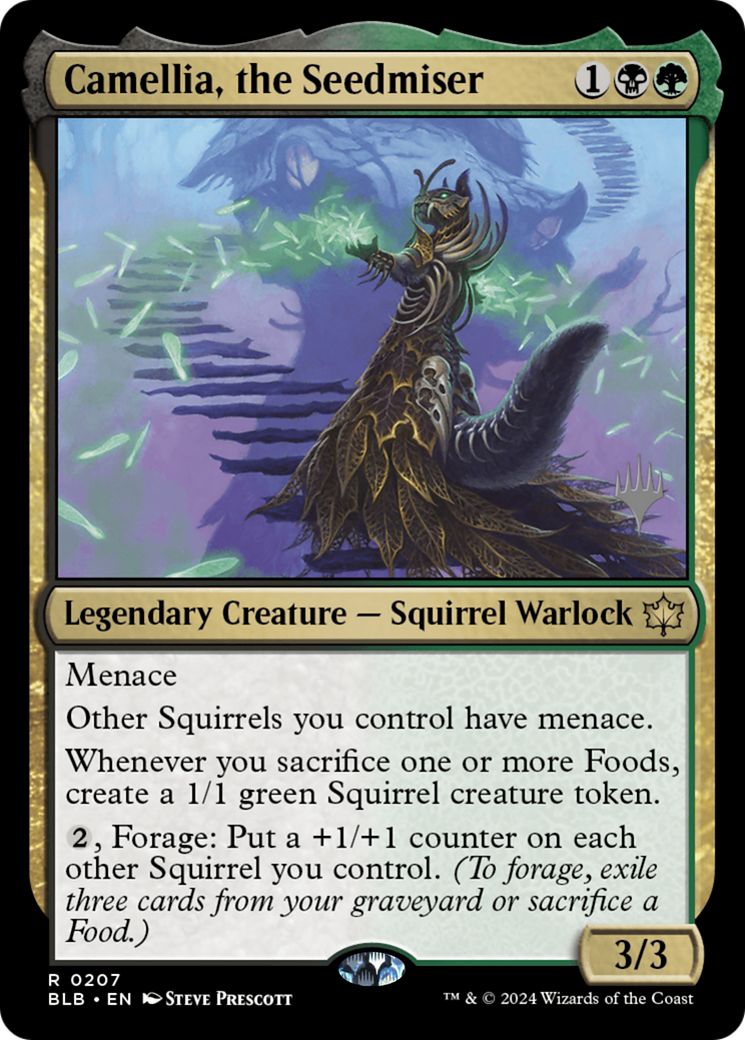 Camellia, the Seedmiser (PPBLB-207) [Promo Pack: Bloomburrow Promos] Foil