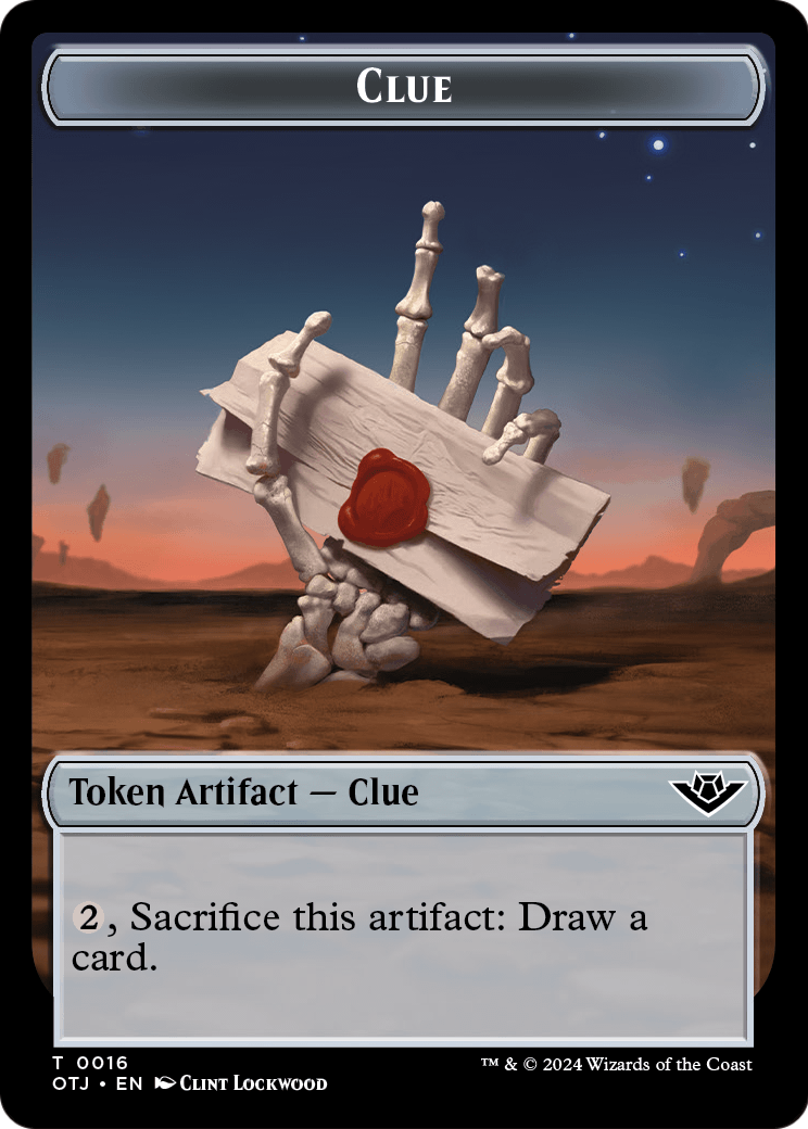 Clue (TOTJ-016) [Outlaws of Thunder Junction Tokens]