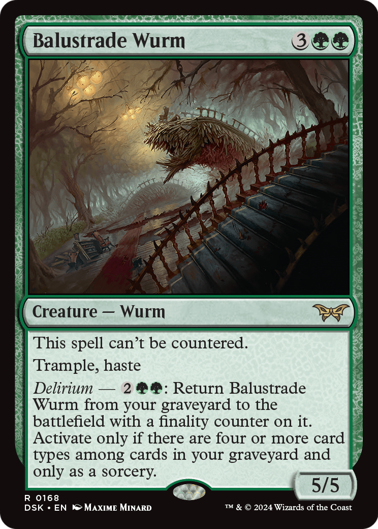 Balustrade Wurm (DSK-168) [Duskmourn: House of Horror] Foil