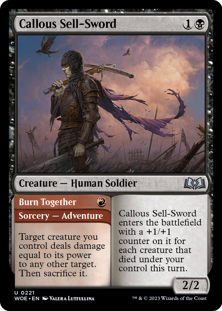 Callous Sell-Sword (WOE-221) [Wilds of Eldraine] Foil
