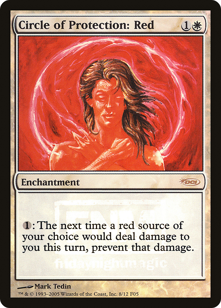 Circle of Protection: Red (FNM-008) [Friday Night Magic 2005] Foil