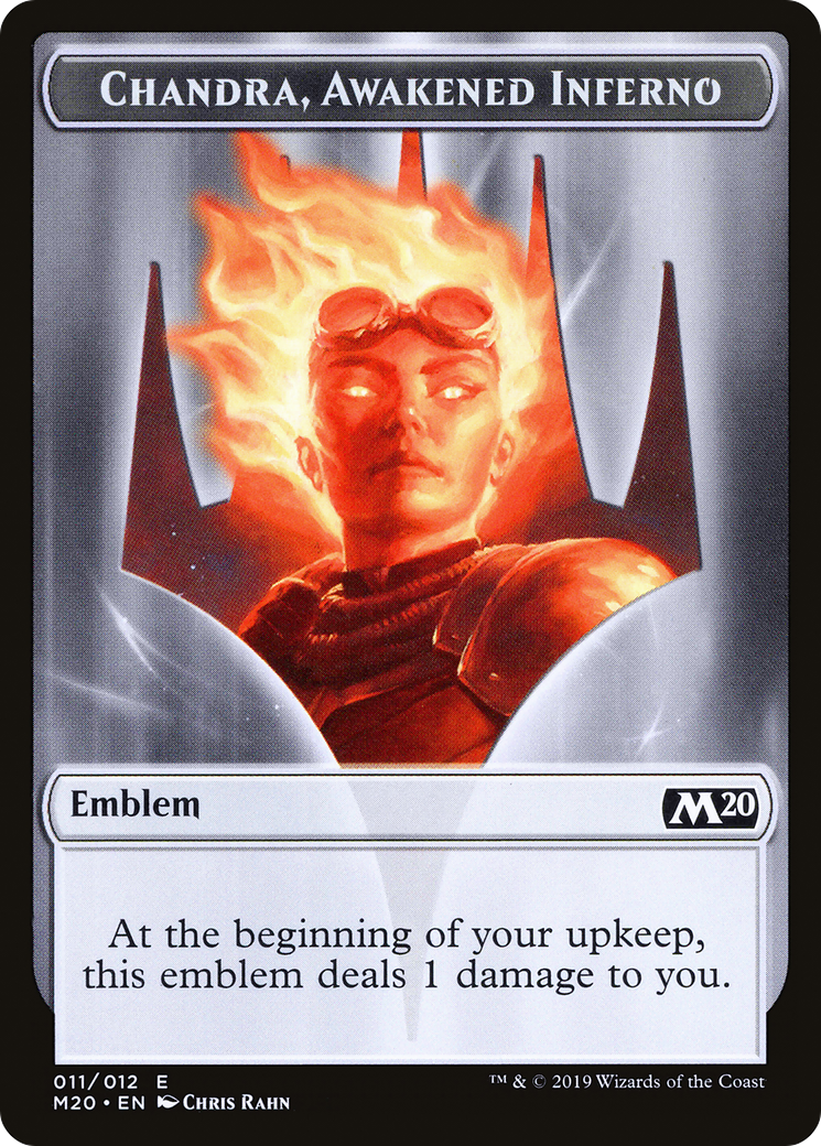 Emblem - Chandra, Awakened Inferno (M20-011) [Core Set 2020 Tokens]