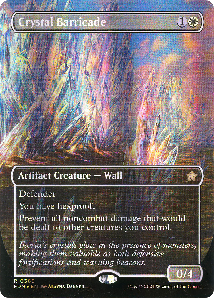 Crystal Barricade (Borderless) (Mana Foil) (FDN-365) [Foundations] Foil