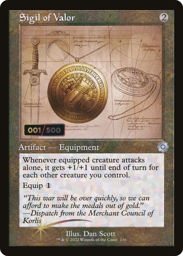 Sigil of Valor (Schematic) (Serial Numbered) (BRR-116) [The Brothers' War Retro Artifacts] Foil