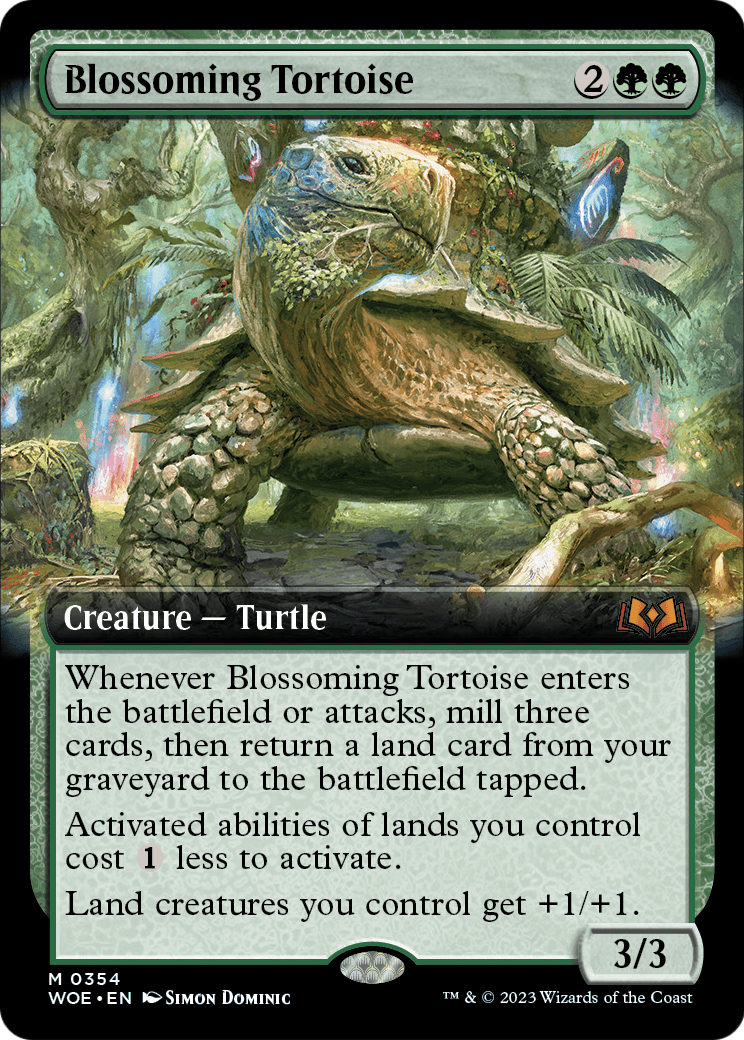 Blossoming Tortoise (Extended Art) (WOE-354) [Wilds of Eldraine]