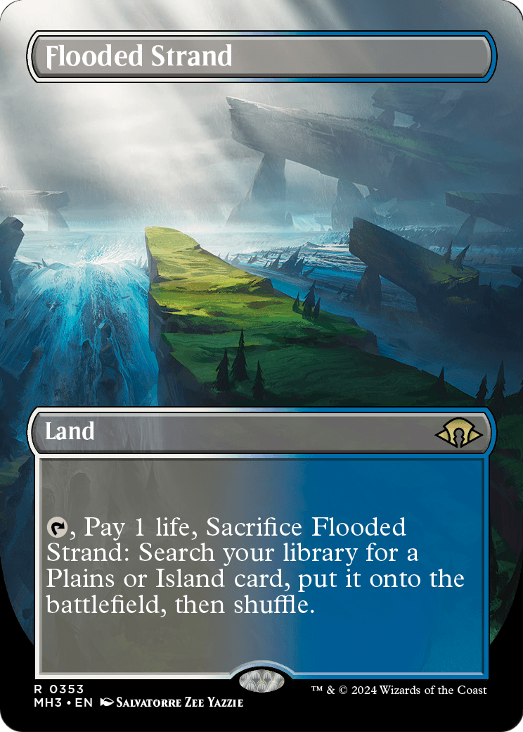 Flooded Strand (Borderless) (MH3-353) [Modern Horizons 3] Foil