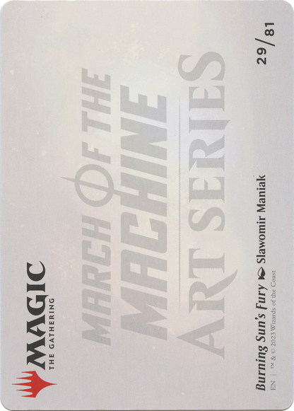 Burning Sun's Fury // Burning Sun's Fury (AMOM-029) (Borderless) [March of the Machine Art Series]
