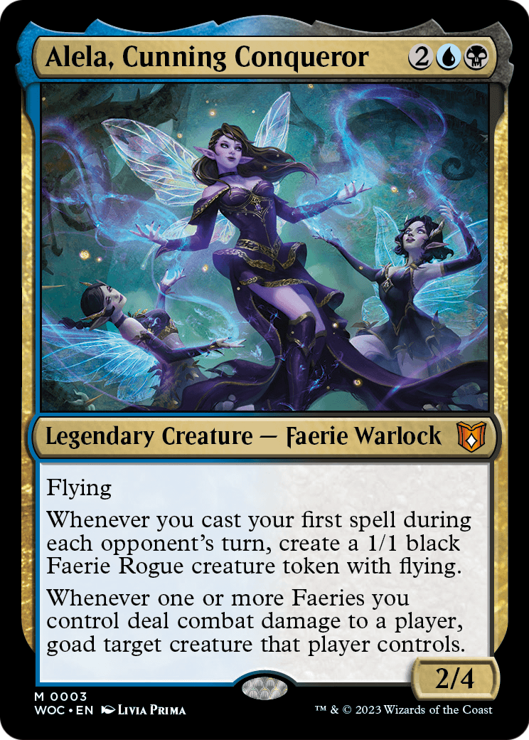 Alela, Cunning Conqueror (WOC-003) [Wilds of Eldraine Commander] Foil