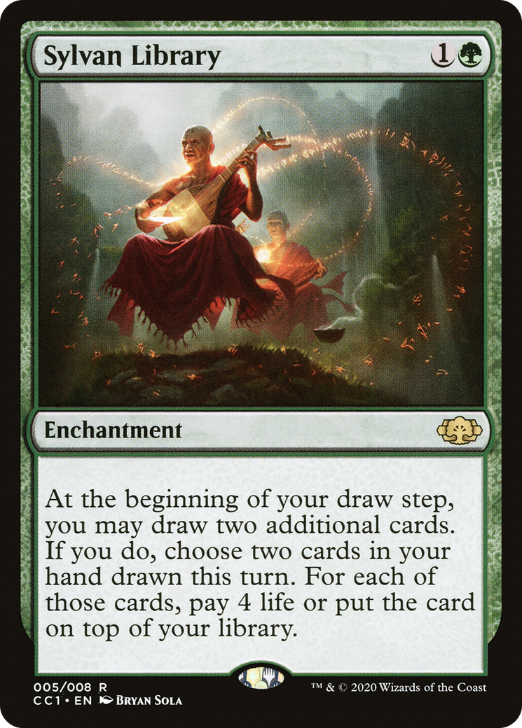 Sylvan Library (CC1-005) [Commander Collection: Green] Foil