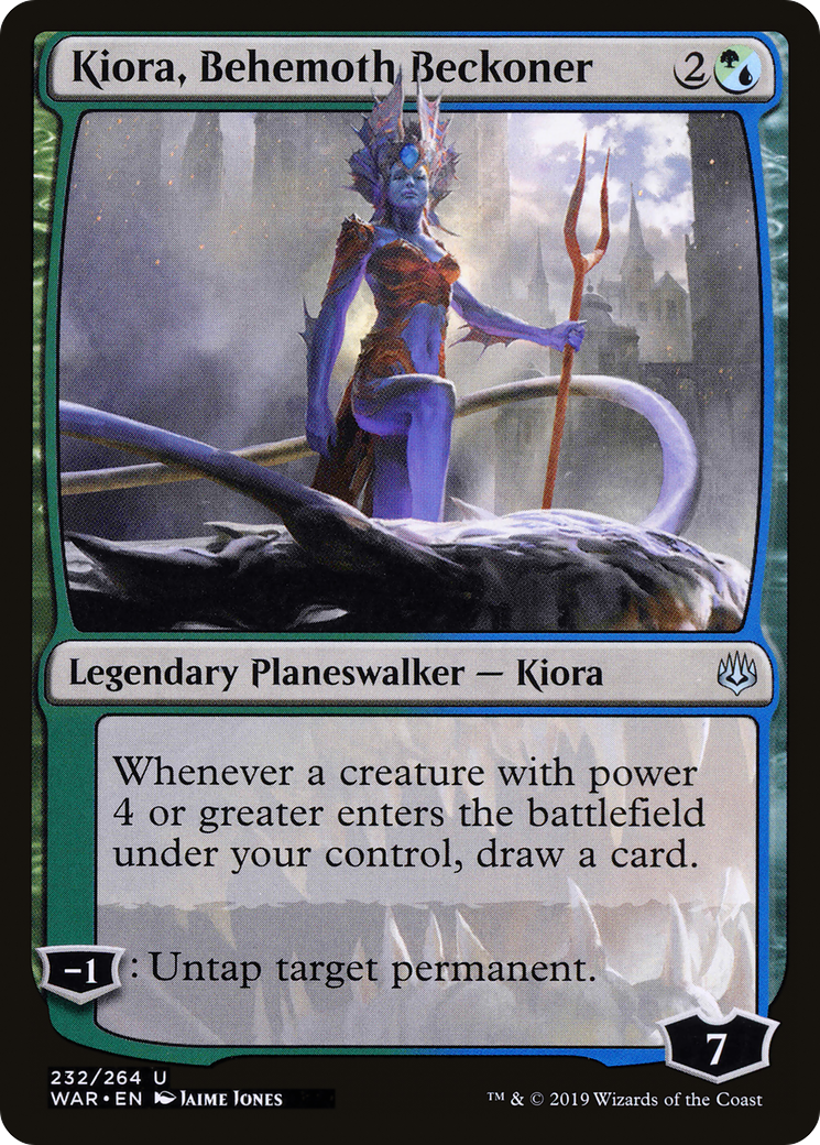 Kiora, Behemoth Beckoner (WAR-232) [War of the Spark] Foil