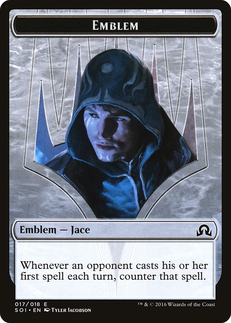 Jace, Unraveler of Secrets Emblem (SOI-017) [Shadows over Innistrad Tokens]