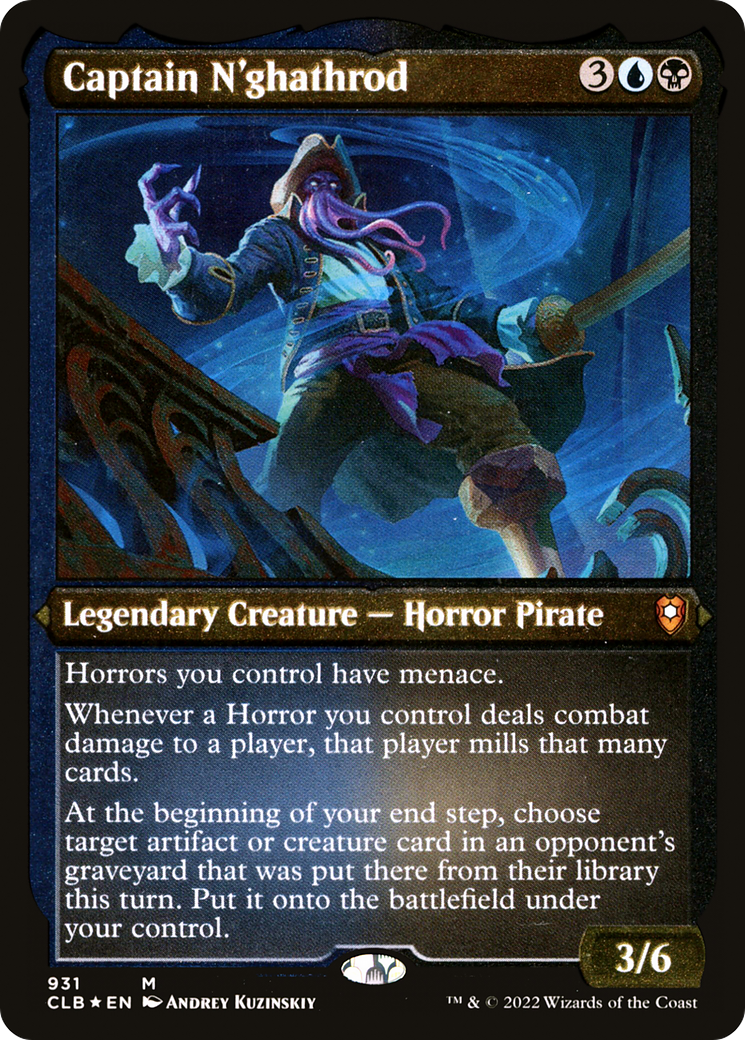 Captain N'ghathrod (Display Commander) - Thick Stock (CLB-931) [Commander Legends: Battle for Baldur's Gate] Foil