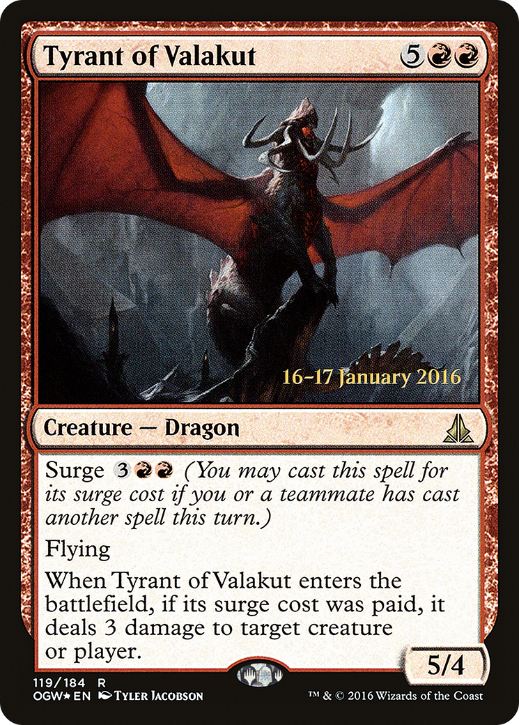Tyrant of Valakut (PRE-119S) [Oath of the Gatewatch Promos] Foil