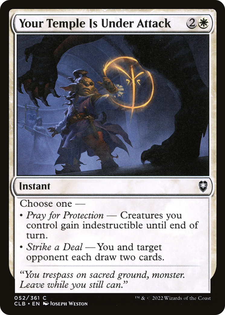 Your Temple Is Under Attack (CLB-052) [Commander Legends: Battle for Baldur's Gate] Foil