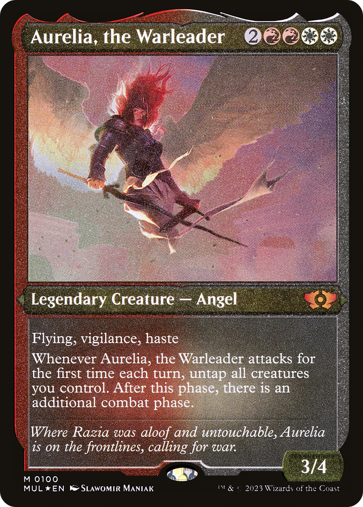 Aurelia, the Warleader (Foil Etched) (MUL-100) [Multiverse Legends] Foil