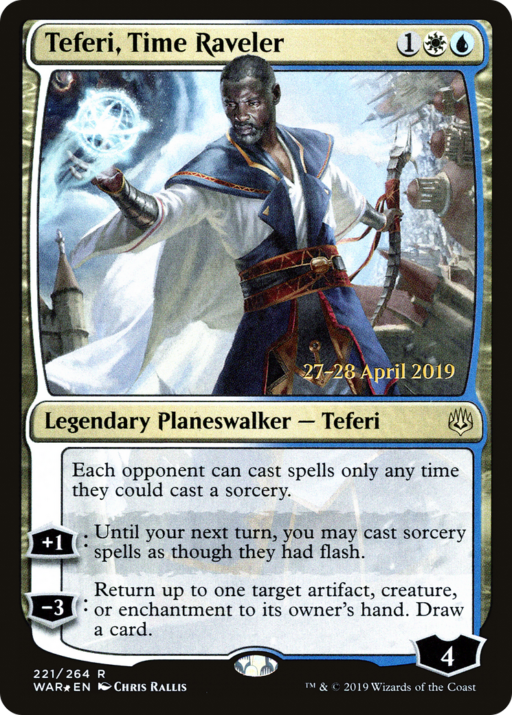Teferi, Time Raveler (PRE-221S) [War of the Spark Promos] Foil
