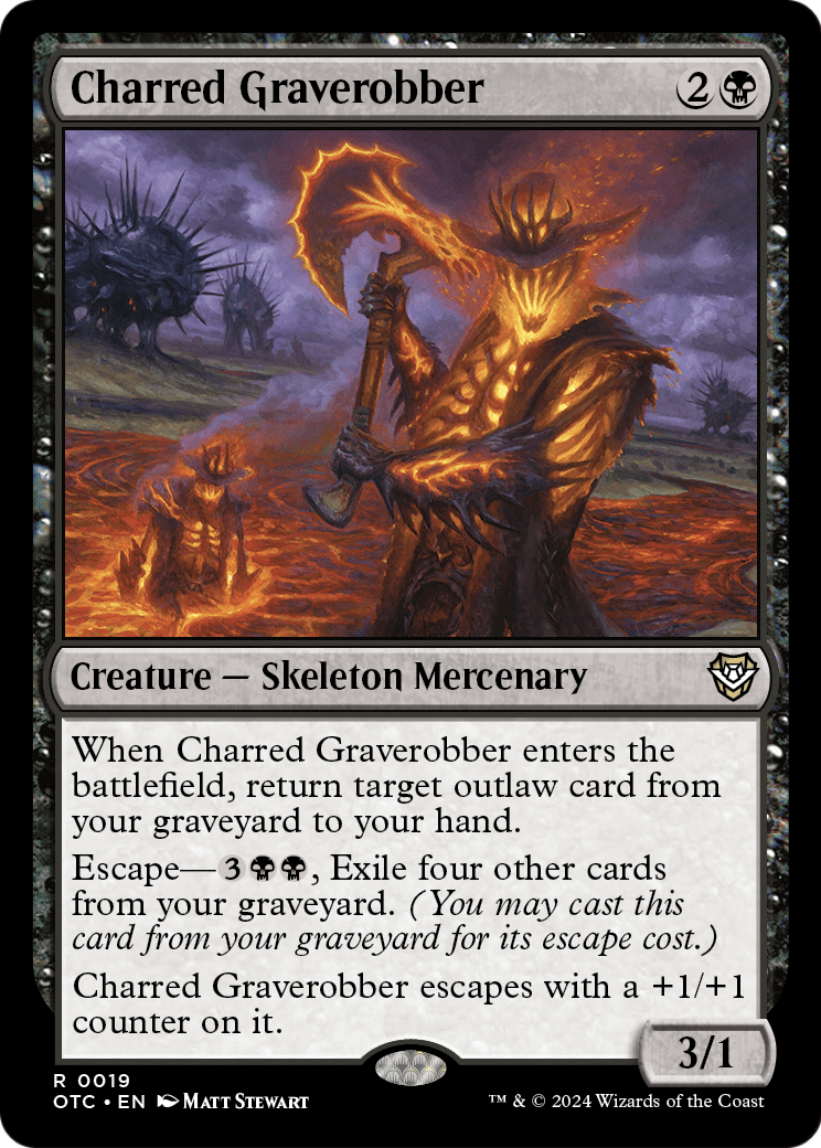 Charred Graverobber (OTC-019) [Outlaws of Thunder Junction Commander]