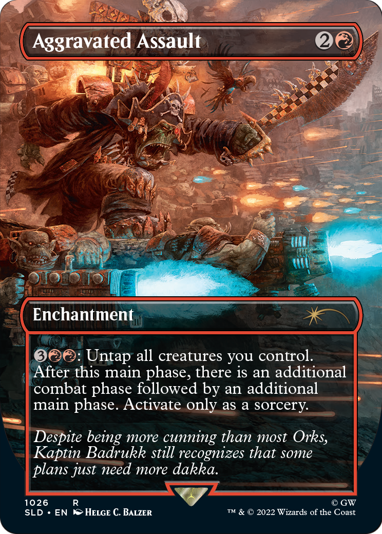 Aggravated Assault (Borderless) (SLD-1026) (Borderless) [Secret Lair Drop] Foil