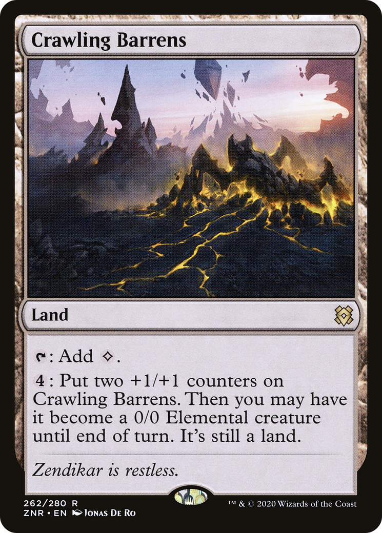Crawling Barrens (ZNR-262) [Zendikar Rising] Foil