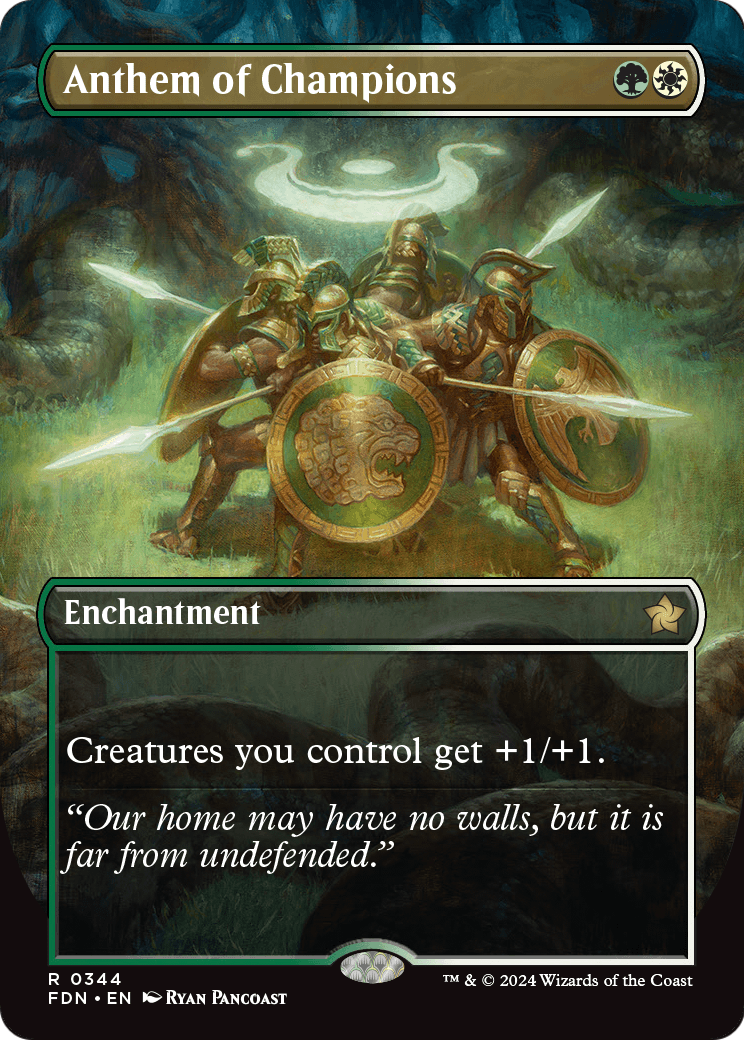 Anthem of Champions (Borderless) (FDN-344) [Foundations] Foil