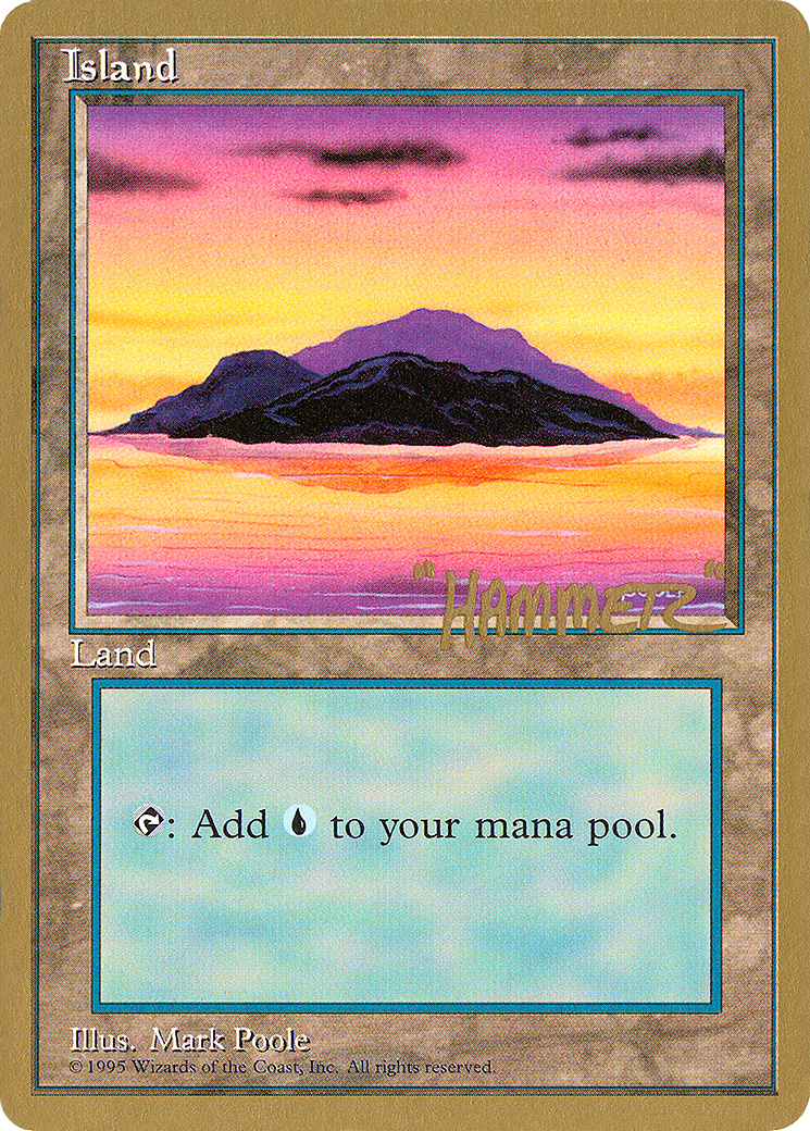 Island (B) - 1996 Shawn "Hammer" Regnier (4ED) [Pro Tour Collector Set]