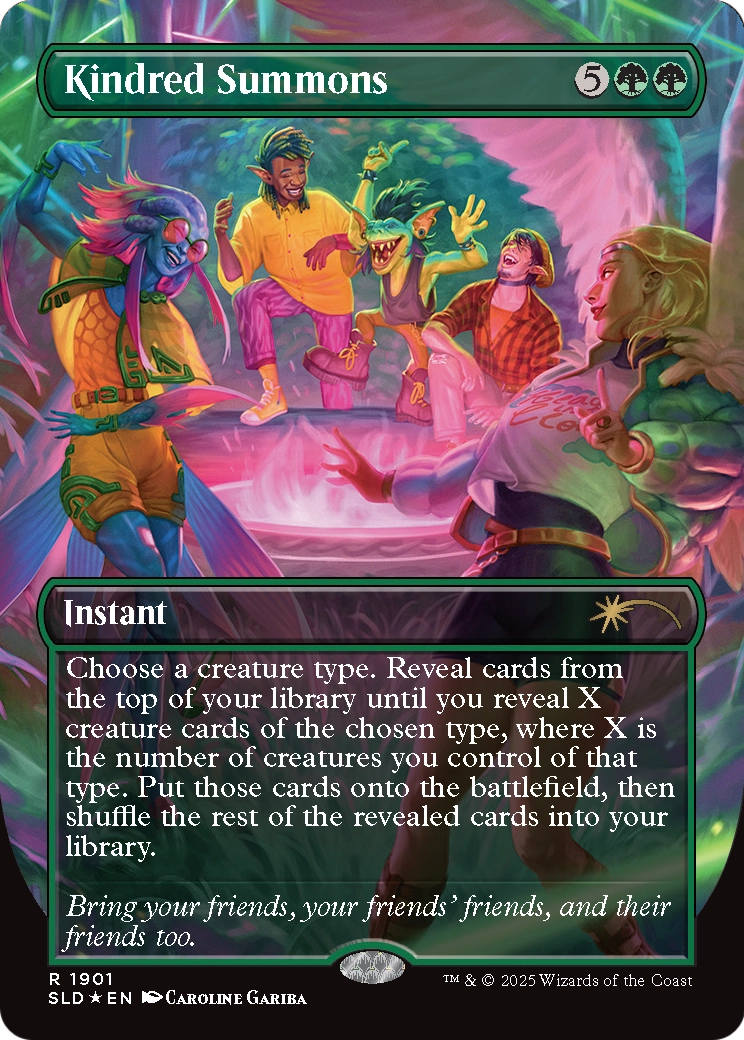 Kindred Summons (SLD-1901) (Borderless) [Secret Lair Drop] Foil