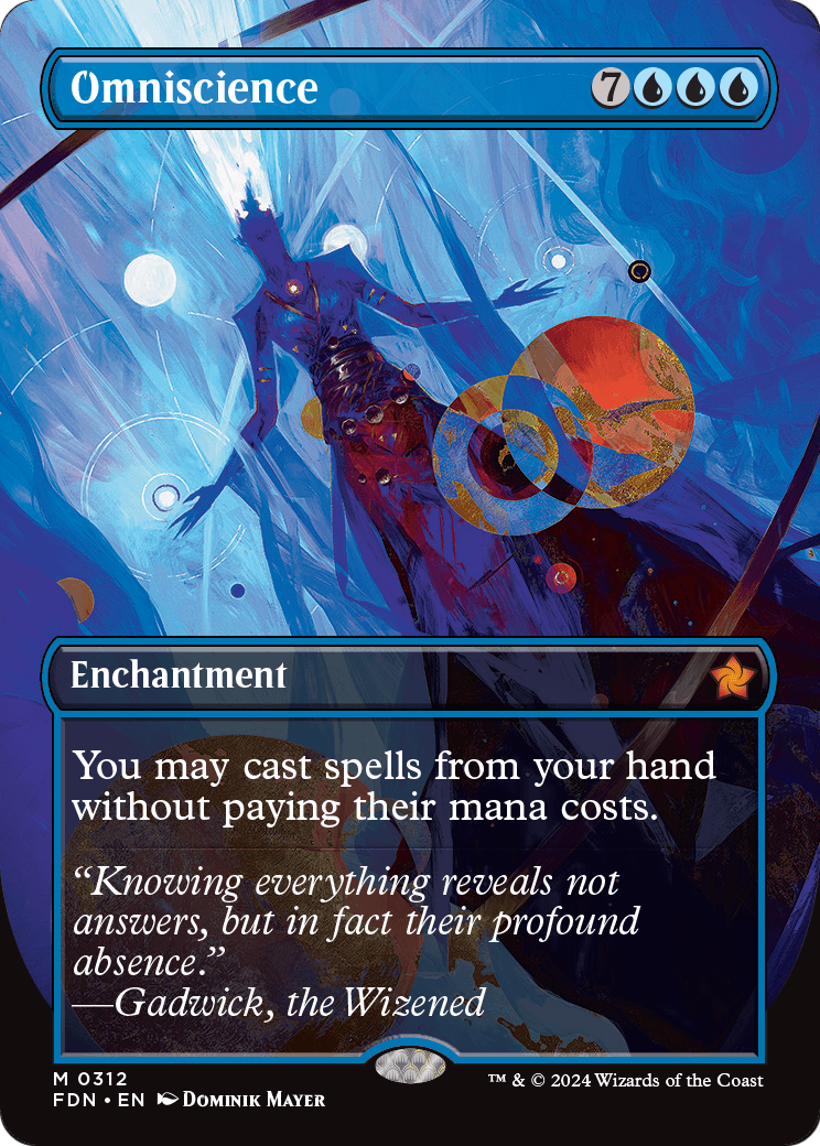 Omniscience (Borderless) (FDN-312) [Foundations] Foil