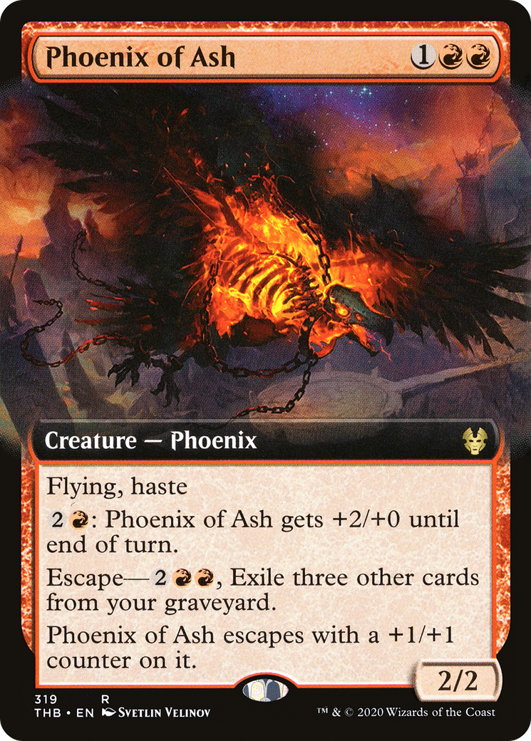Phoenix of Ash (Extended Art) (THB-319) [Theros Beyond Death] Foil
