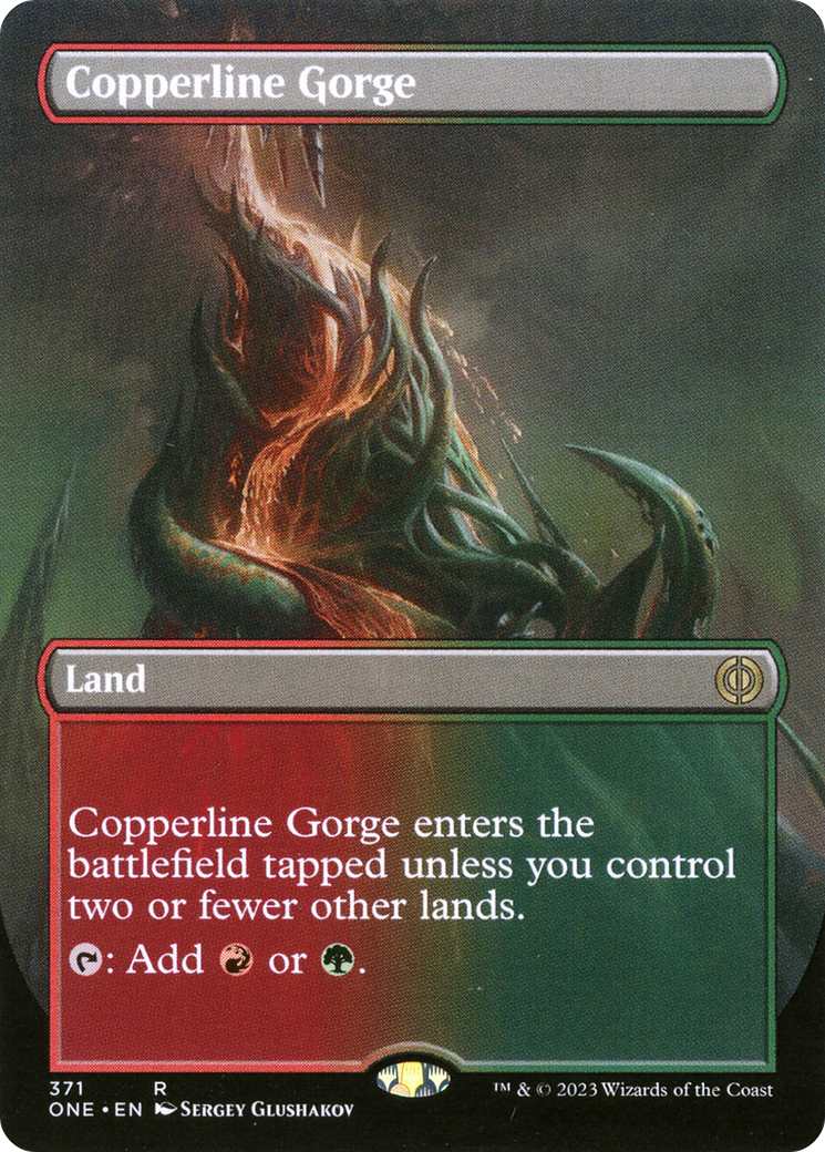 Copperline Gorge (Borderless) (ONE-371) [Phyrexia: All Will Be One]
